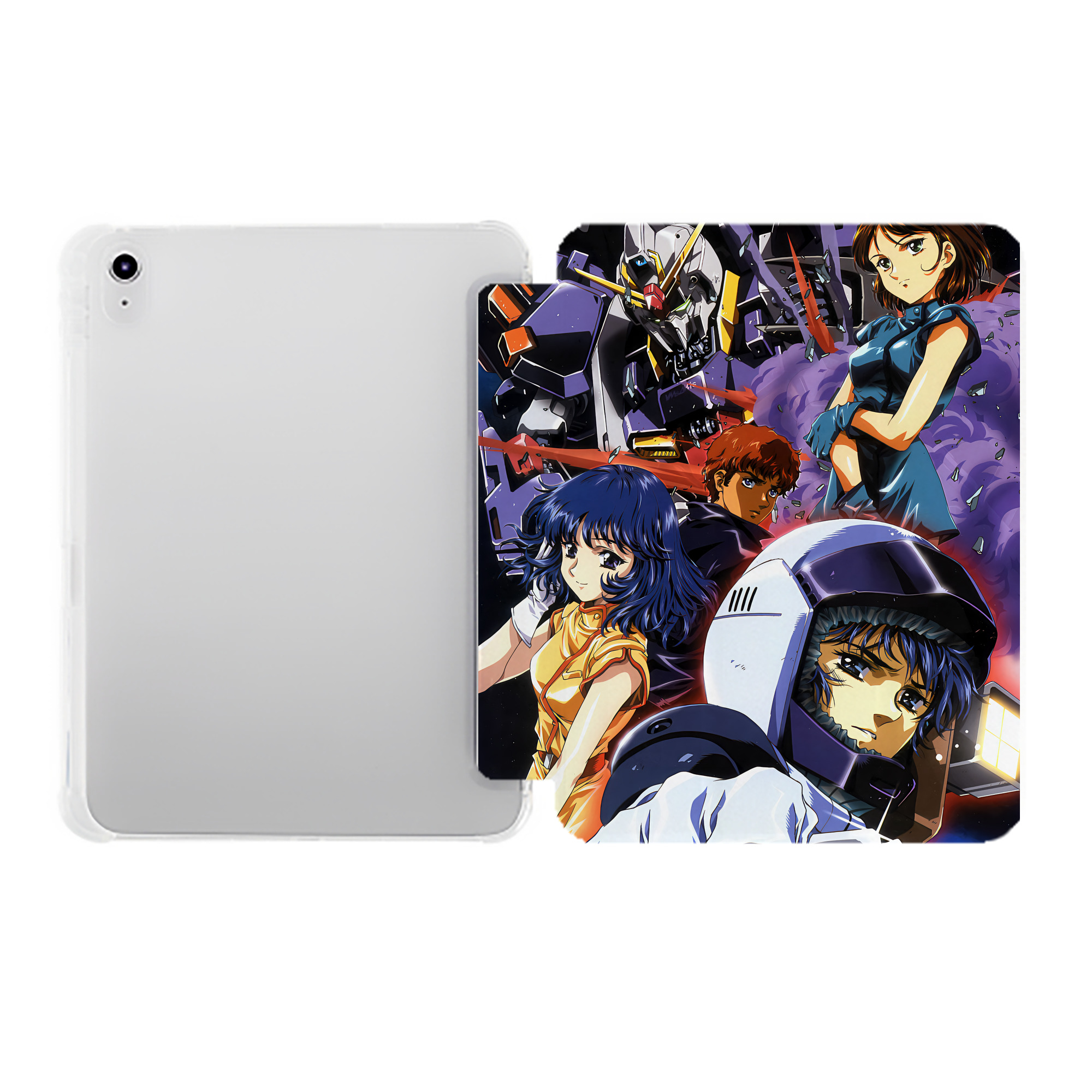 （画像用） 機動戦士ガンダム Mobile Suit Gundam IPad ケース ペン収納付き 三つ折りスタンド PUレザー×シリコン 対応機種9.5/10.5/10.9インチ